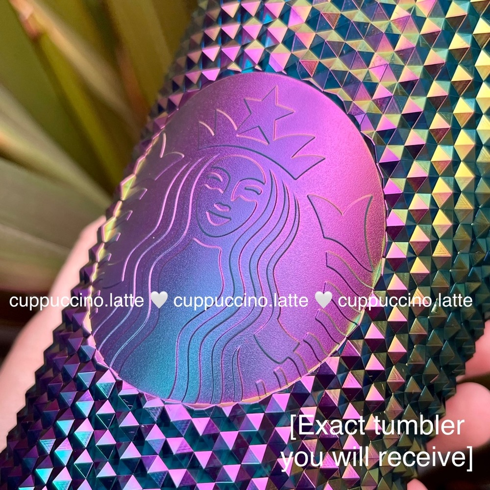 🌈LAST💜Starbucks Metallic Oil Slick Rainbow Studded - Picture 6 of 11